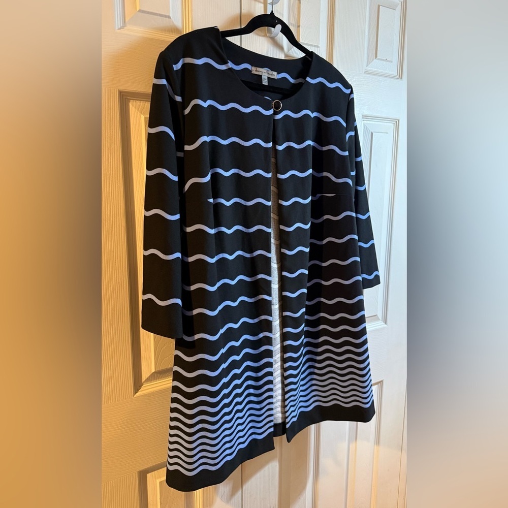 Danny & Nicole Black and Blue Striped Jacket - Picture 3 of 7